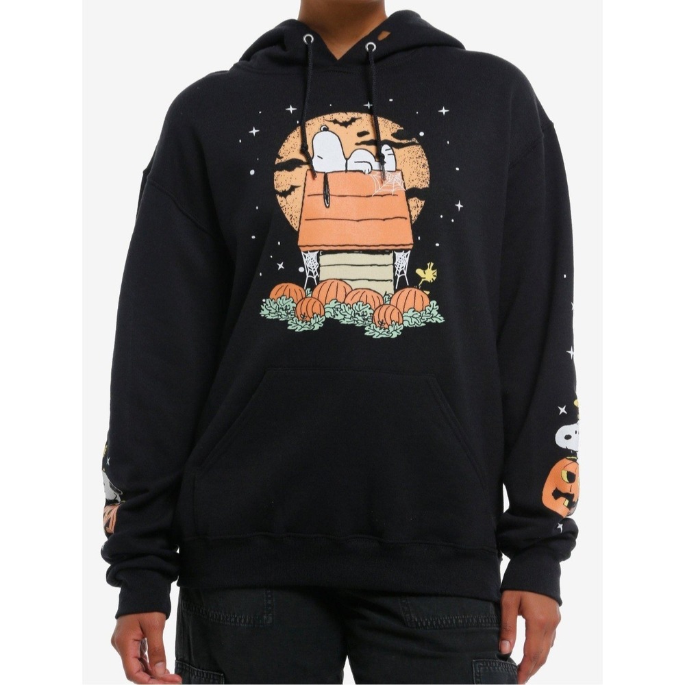 NEW Peanuts Snoopy "PUMPKIN PATCH" Halloween Unisex Hoodie Kangaroo Pocket 2XL